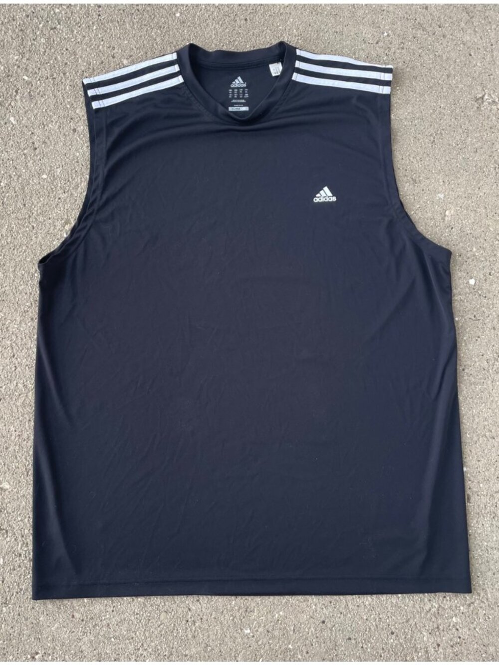 Vintage Y2K Adidas Tank Top Jersey Black Mens XXL 2XL Streetwear 2010 Baggy